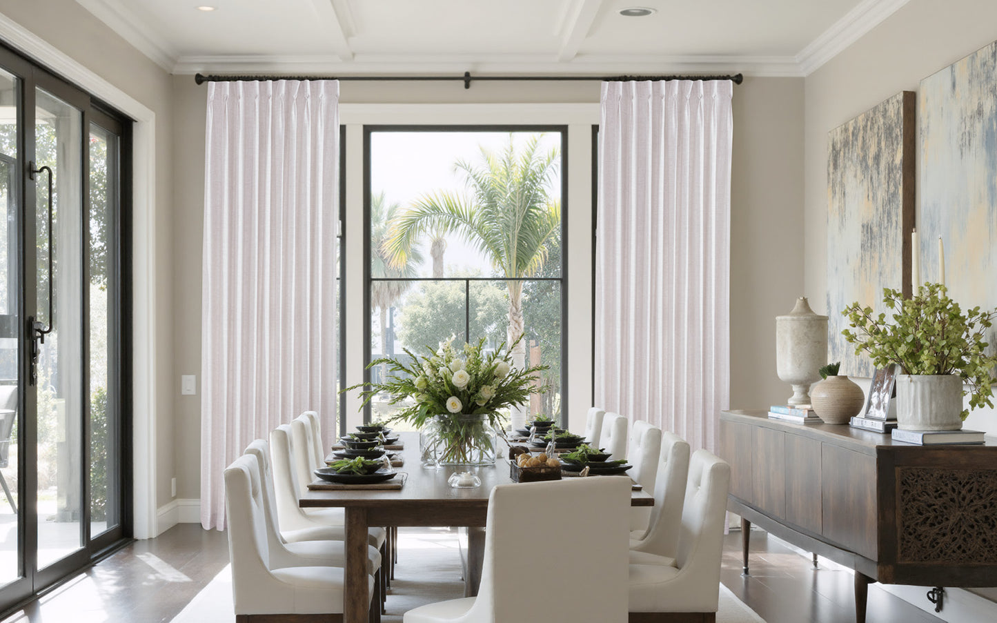 Lemon Linen Drape Pleated