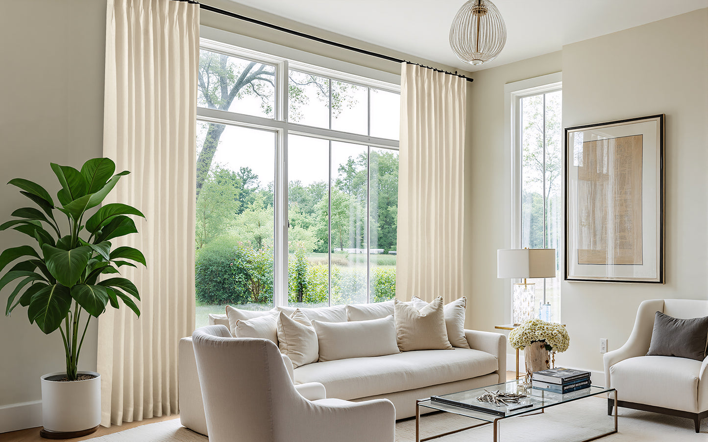 Bluebell Premium 100% Belgian Flax Linen Curtain Pleated