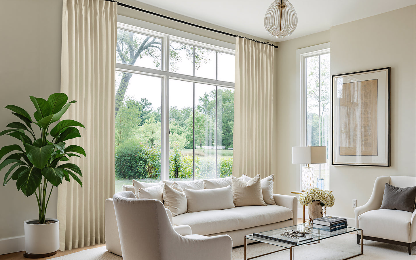 Bluebell Premium 100% Belgian Flax Linen Curtain Pleated
