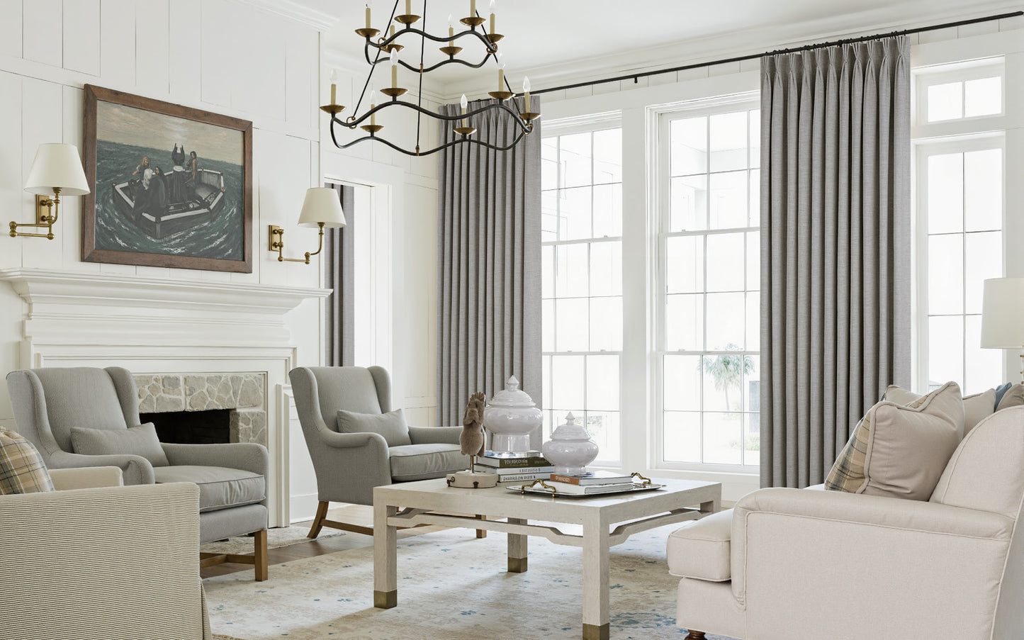 Lemon Linen Drape Pleated