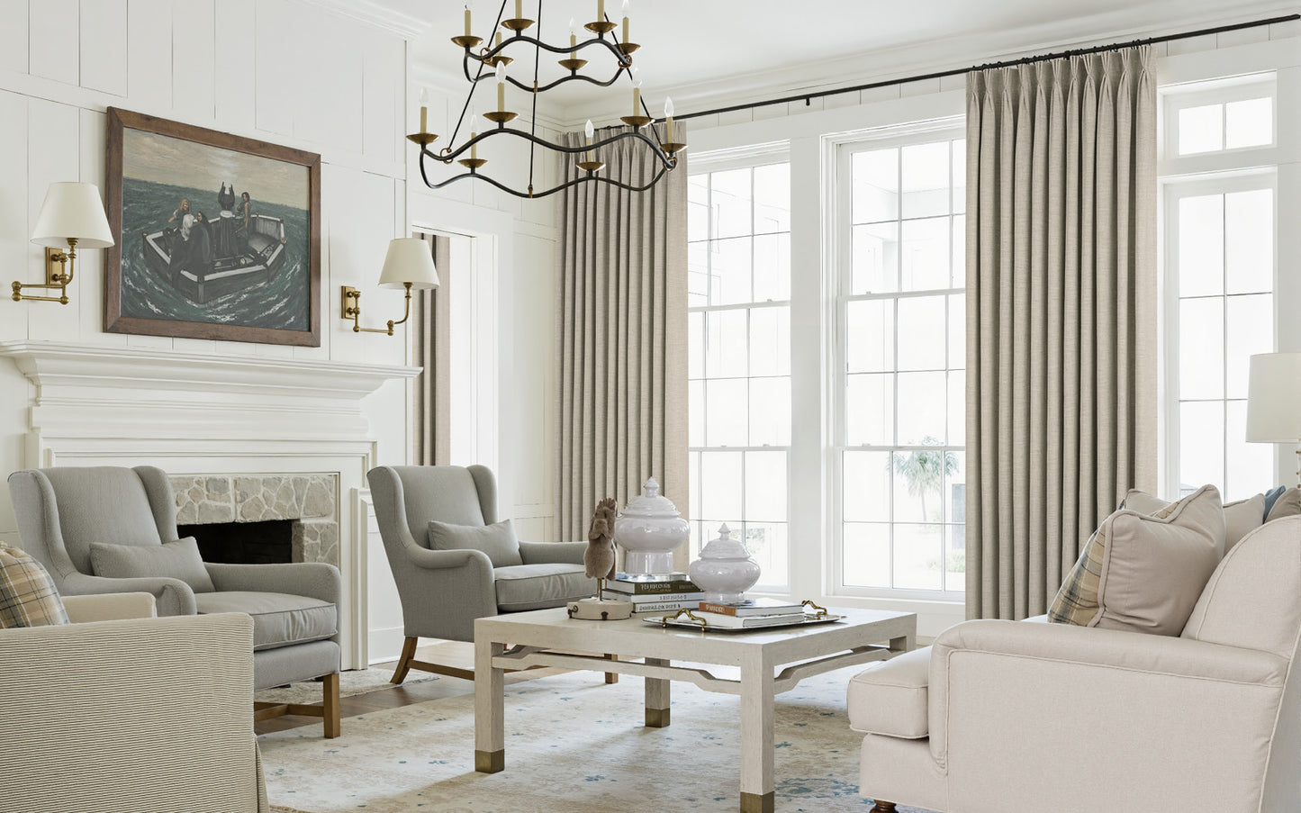 Lemon Linen Drape Pleated