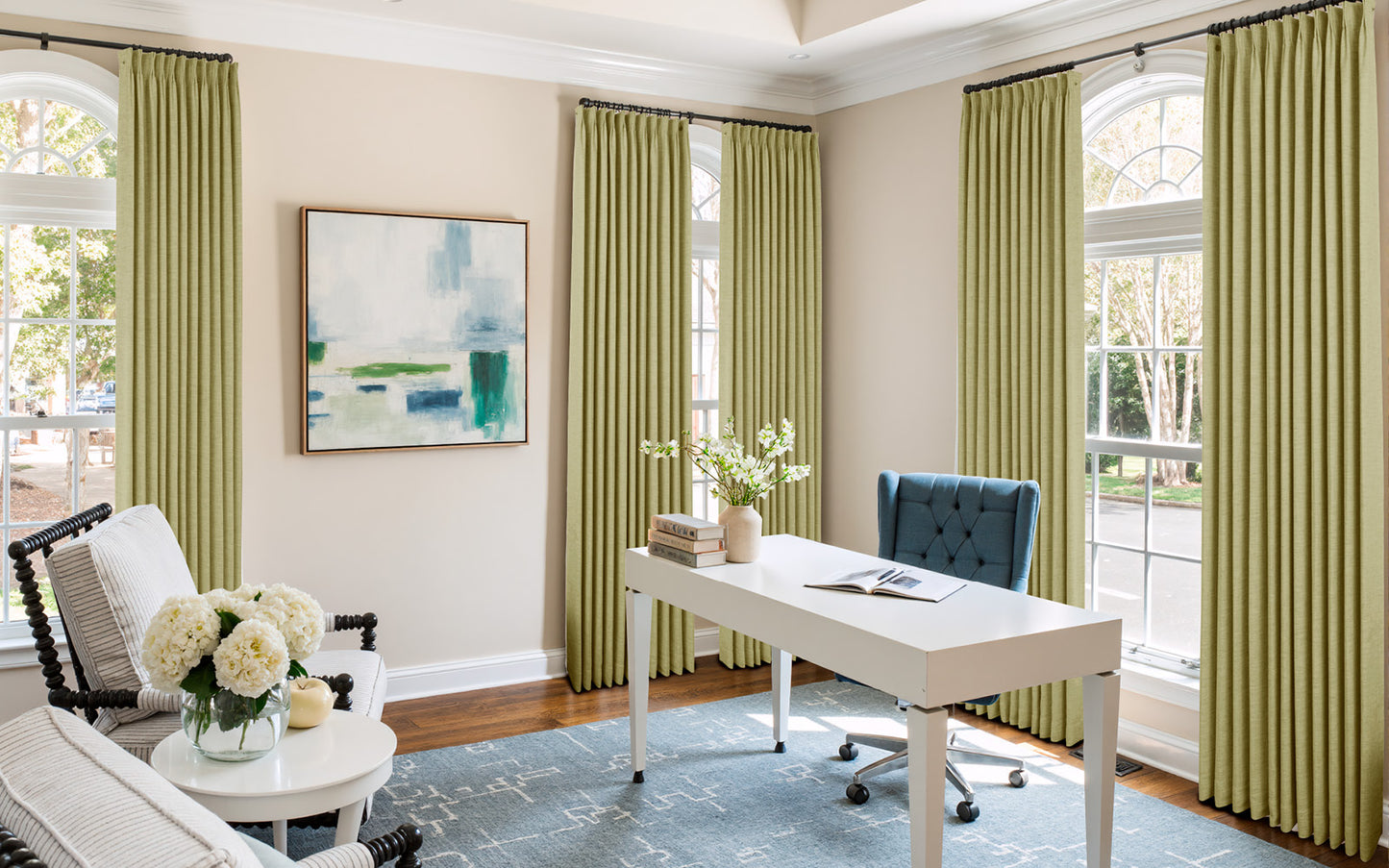 Lemon Linen Drape Pleated