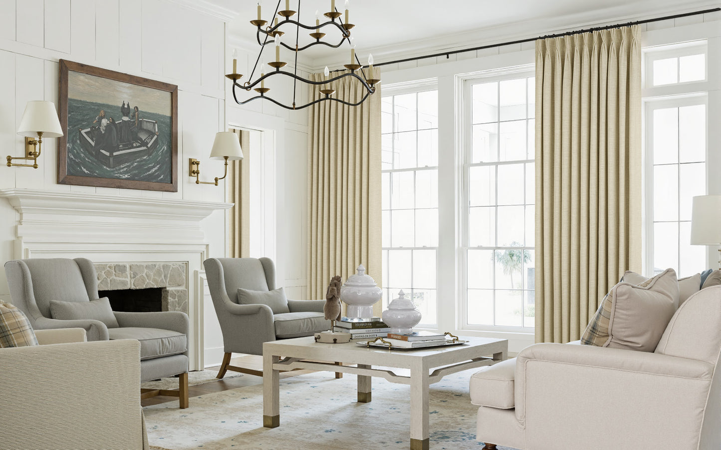 Lemon Linen Drape Pleated