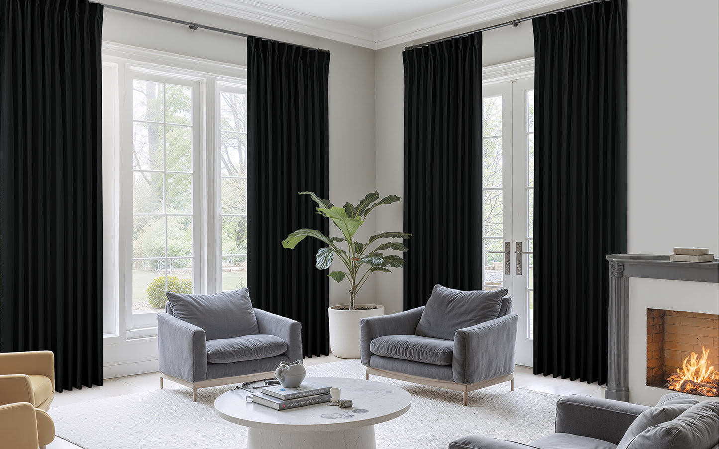 Mika Velvet Curtain Pleated