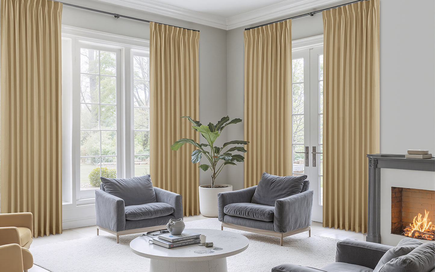 Mika Velvet Curtain Pleated