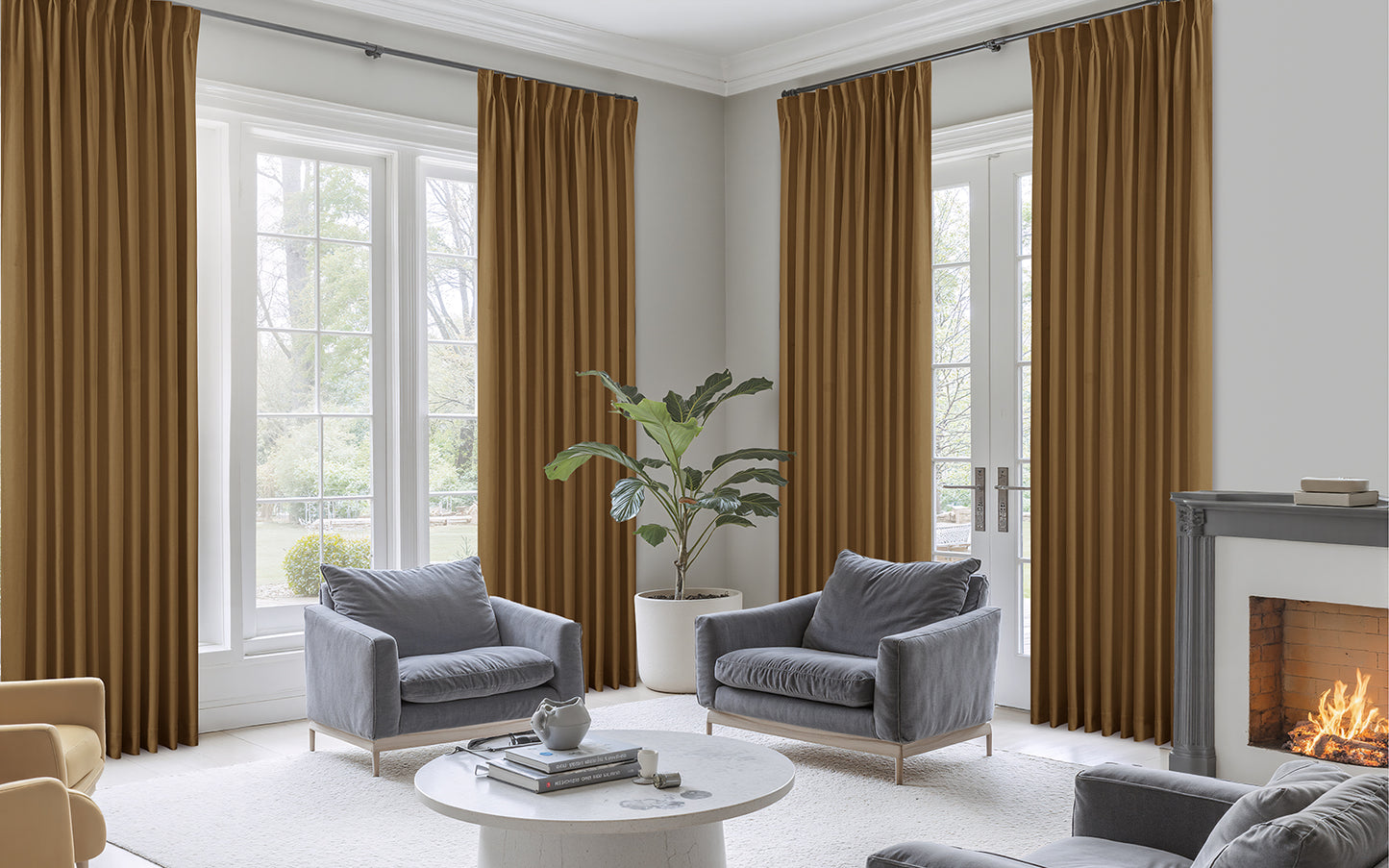 Mika Velvet Curtain Pleated