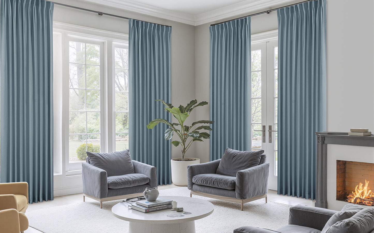 Mika Velvet Curtain Pleated