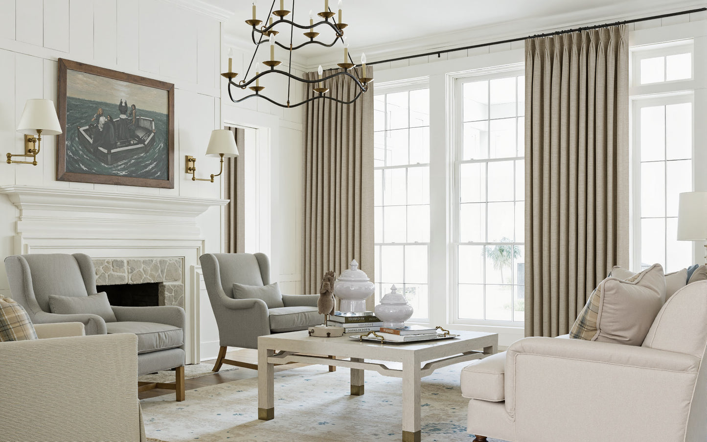 Lemon Linen Drape Pleated