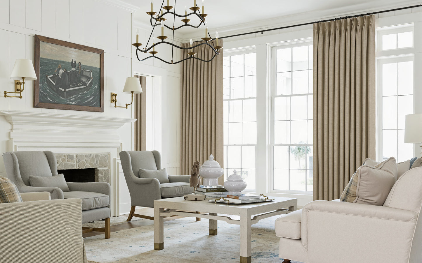 Lemon Linen Drape Pleated