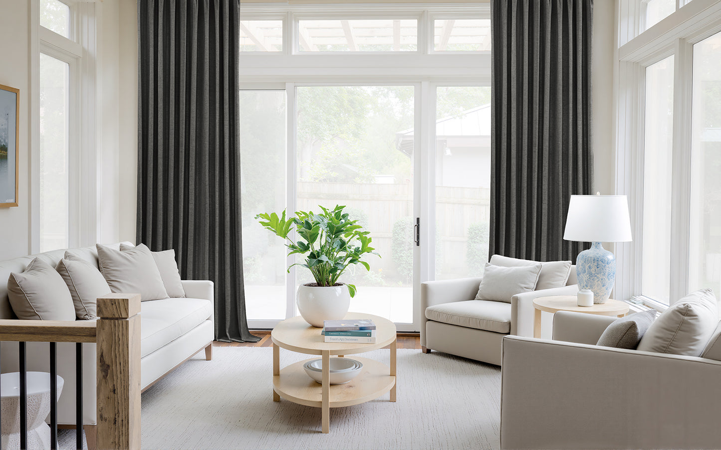 Vigor Linen Herringbone Custom Curtain Pleated