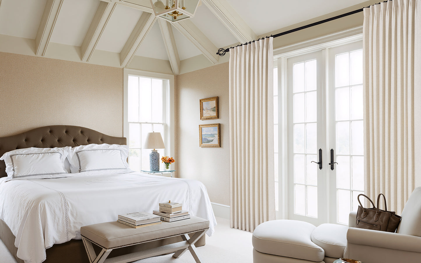 Vigor Linen Herringbone Custom Curtain Pleated