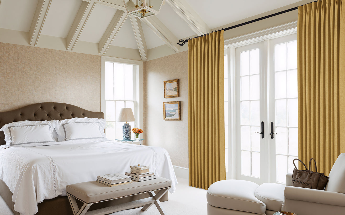 Vigor Linen Herringbone Custom Curtain Pleated