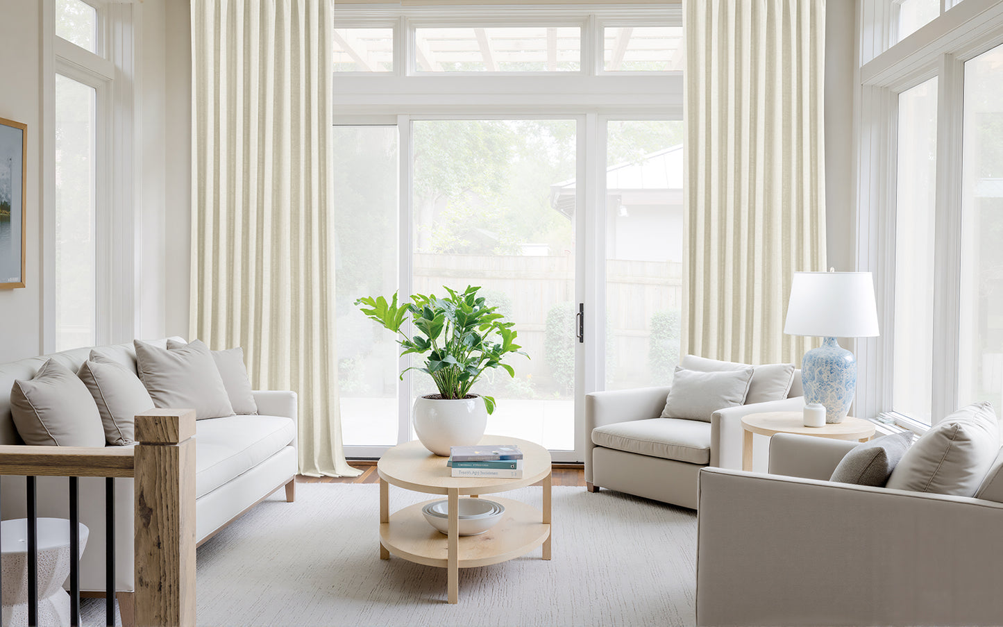 Vigor Linen Herringbone Custom Curtain Pleated