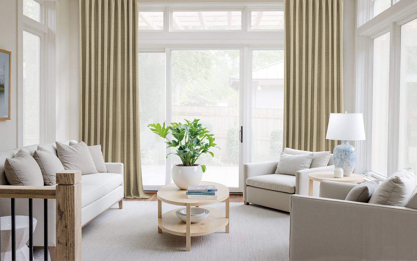 Vigor Linen Herringbone Custom Curtain Pleated