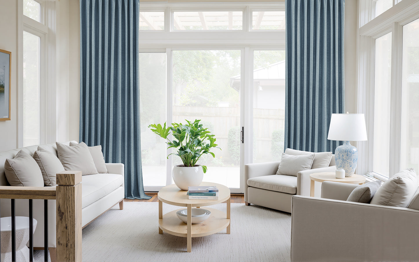 Vigor Linen Herringbone Custom Curtain Pleated