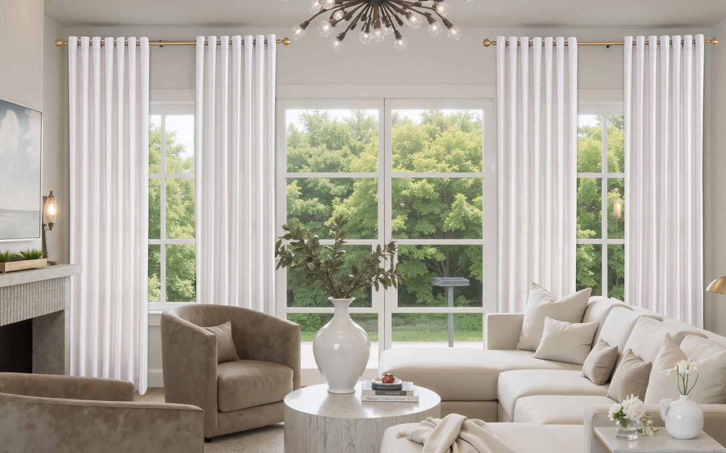 Lemon Linen Drape Grommet