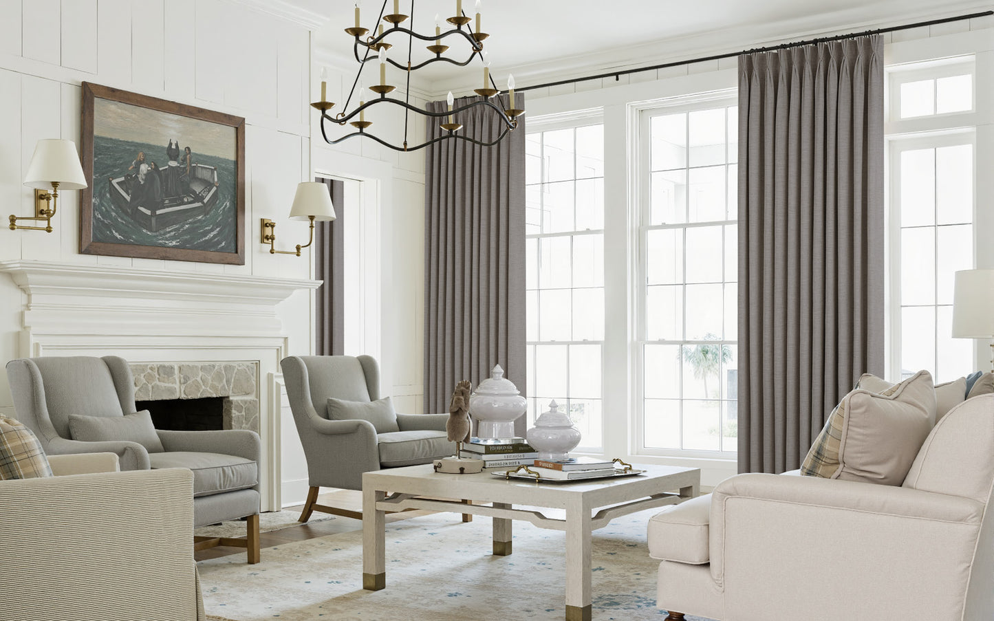 Lemon Linen Drape Pleated