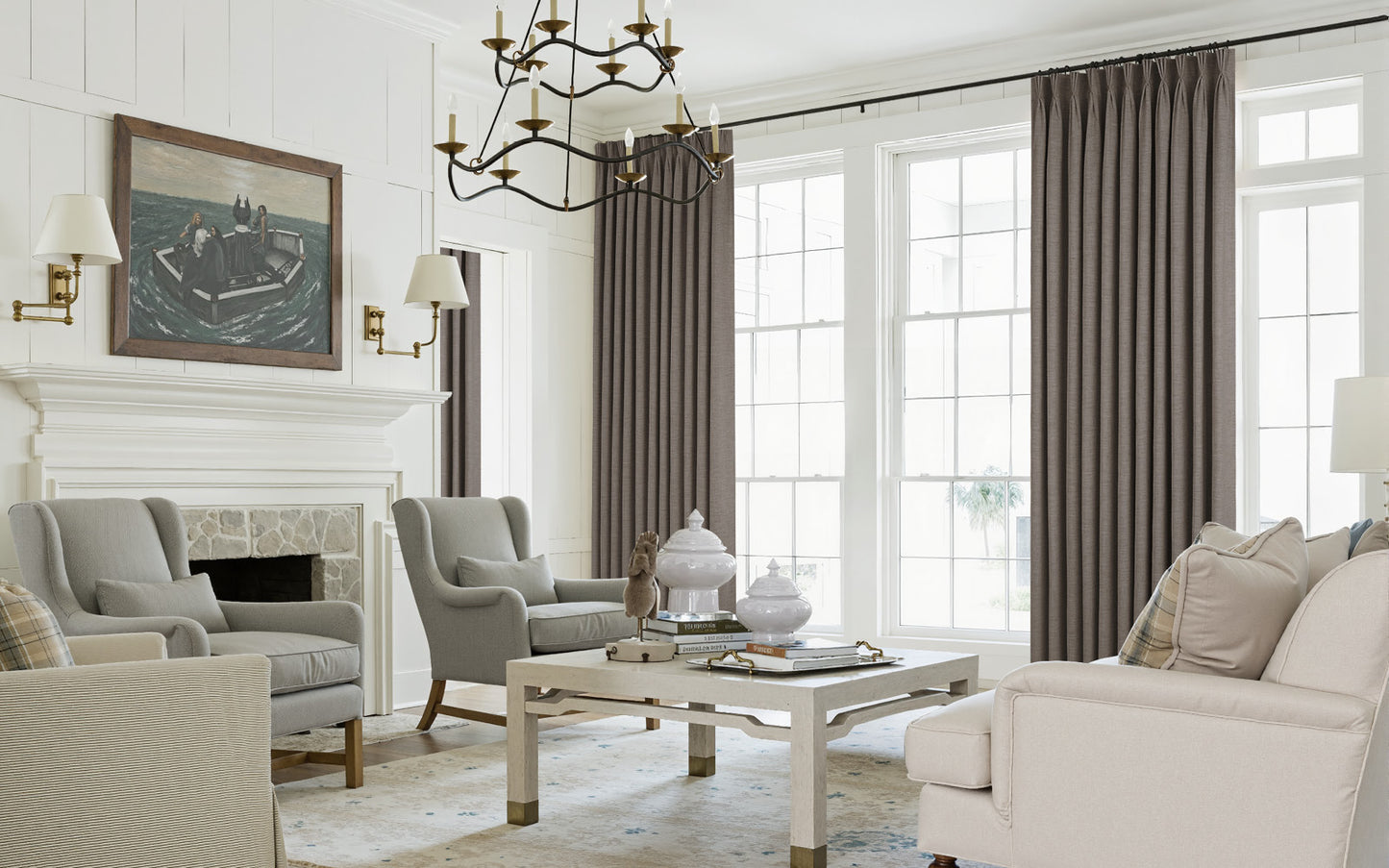 Lemon Linen Drape Pleated
