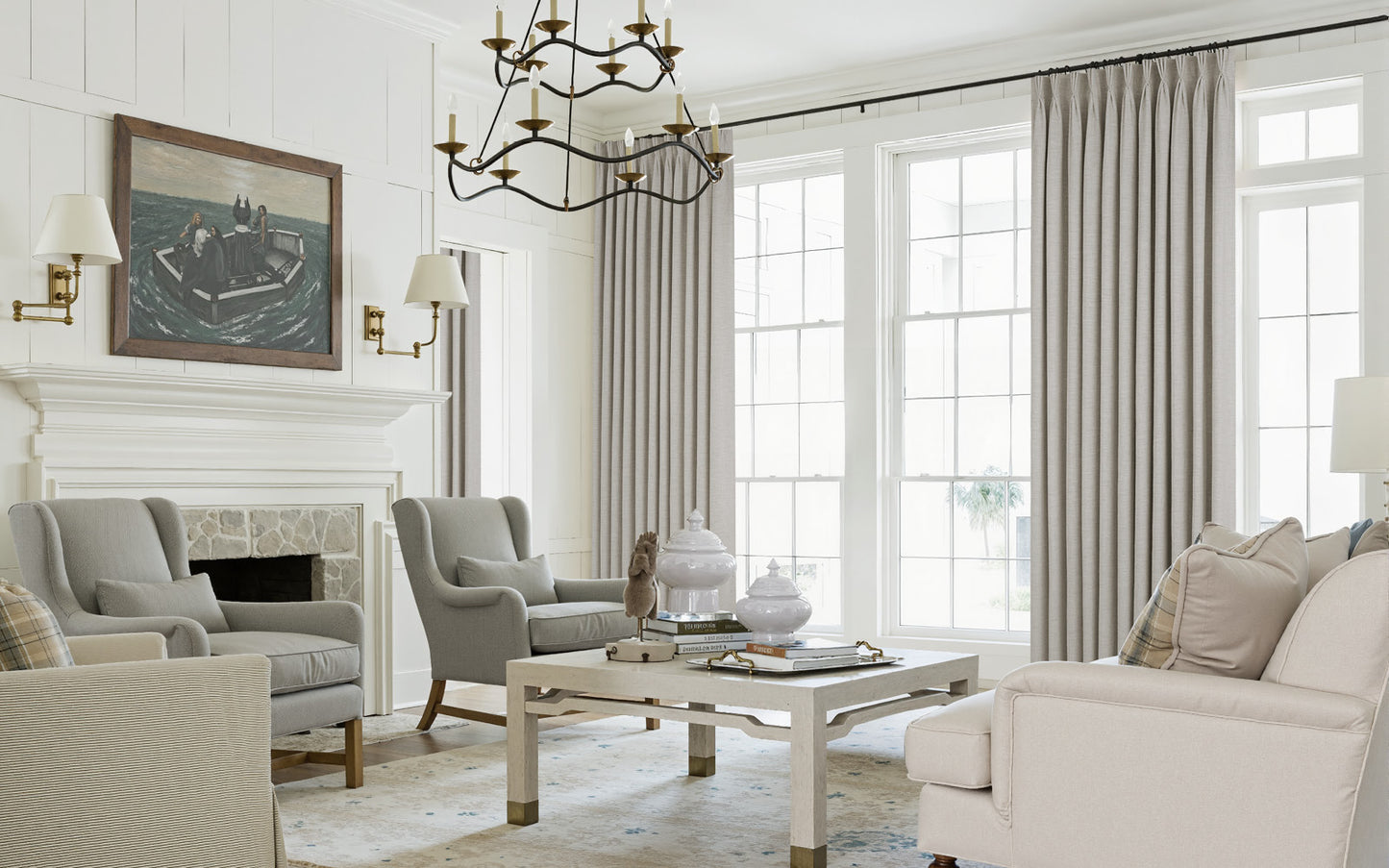 Lemon Linen Drape Pleated