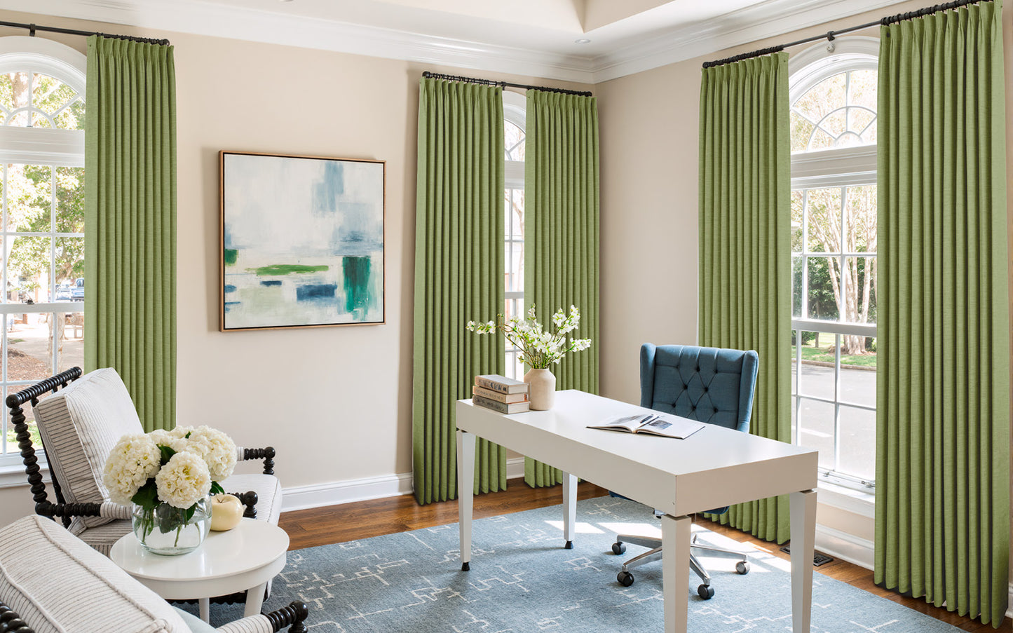Lemon Linen Drape Pleated