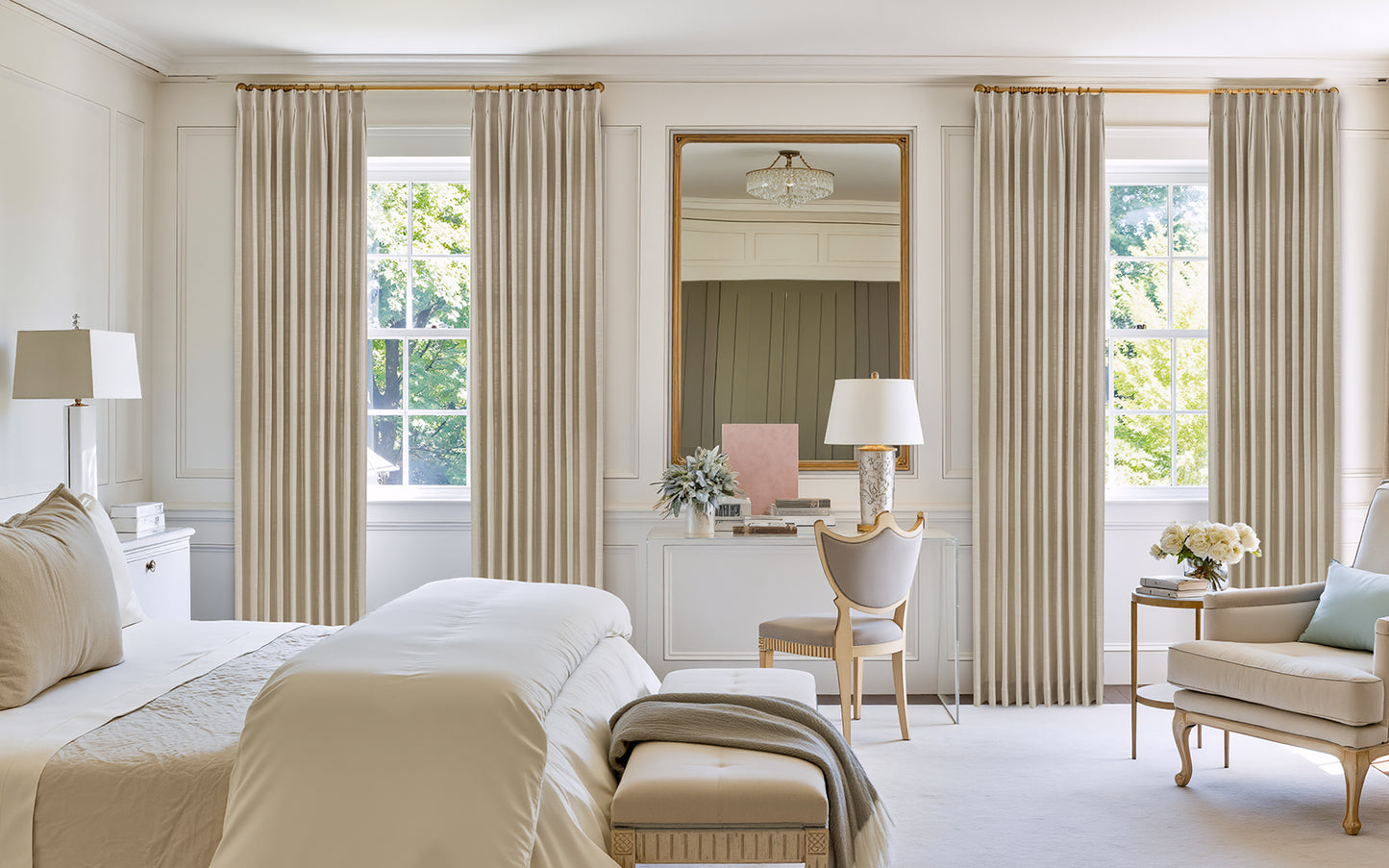 Jasmine Luxury Linen Cotton Curtain Pleated