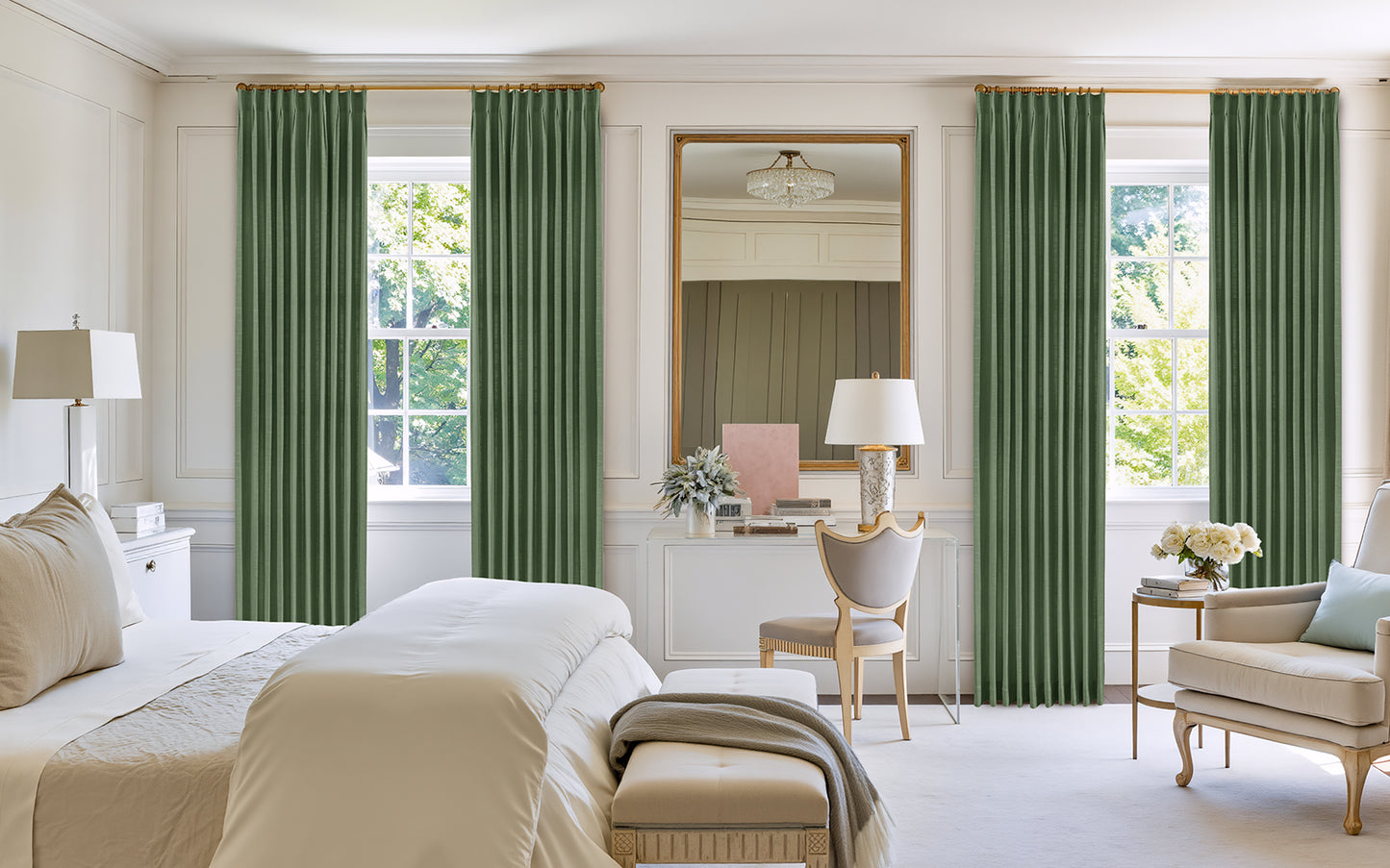 Jasmine Luxury Linen Cotton Curtain Pleated