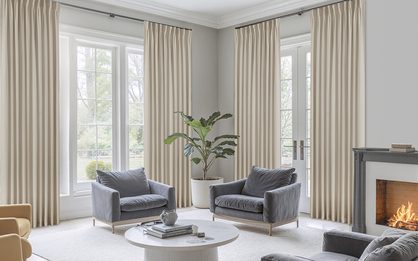 Mika Velvet Curtain Pleated