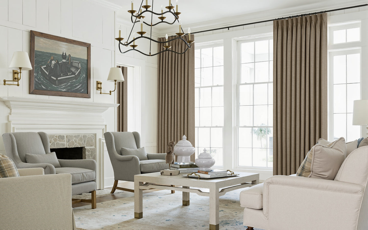 Lemon Linen Drape Pleated