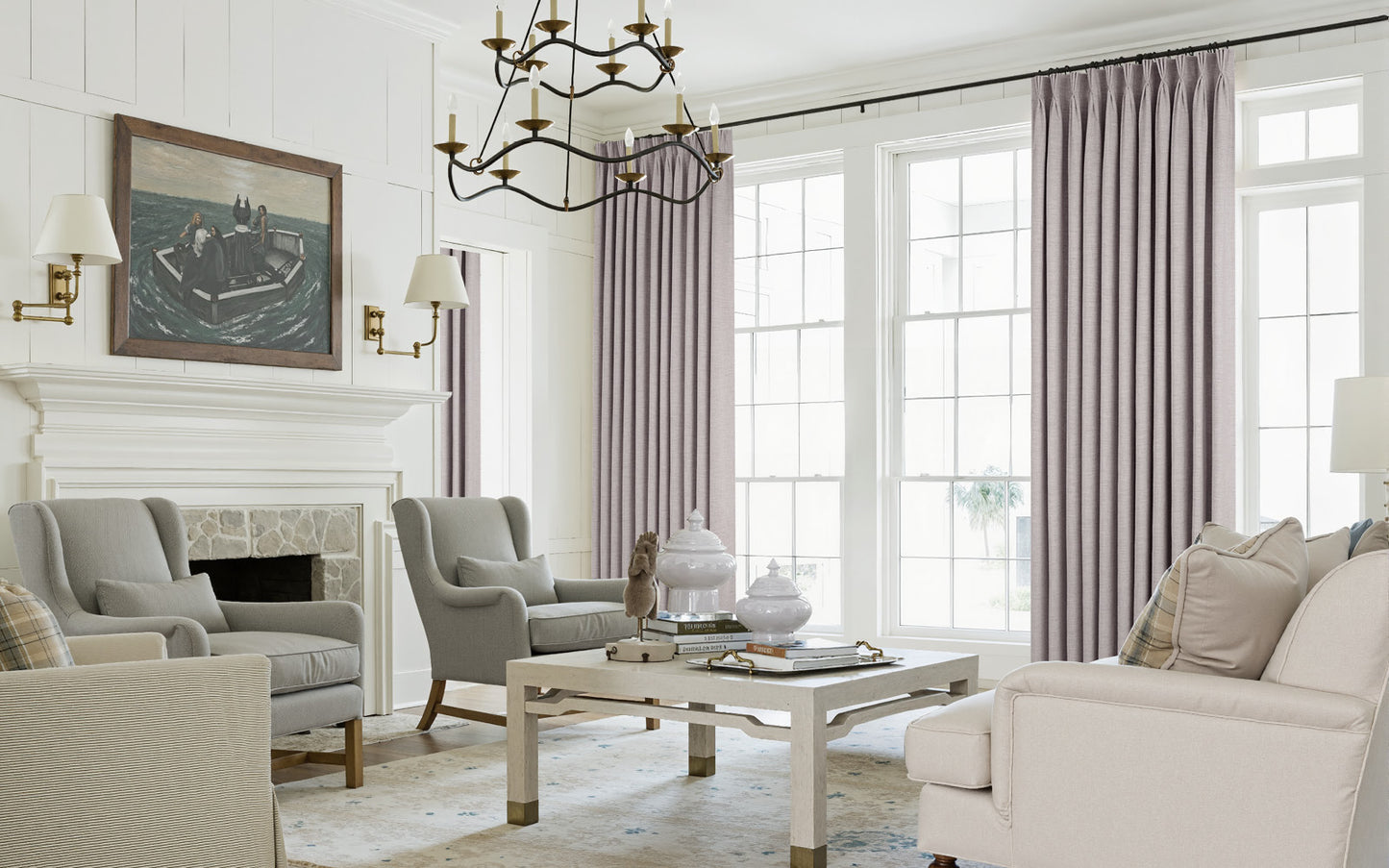 Lemon Linen Drape Pleated