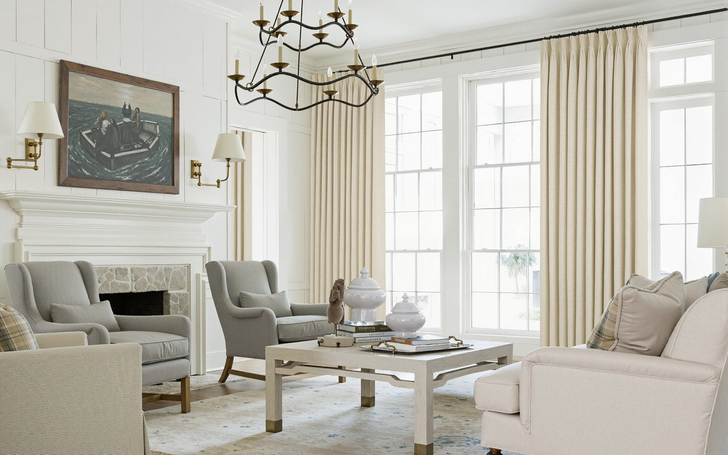 Lemon Linen Drape Pleated
