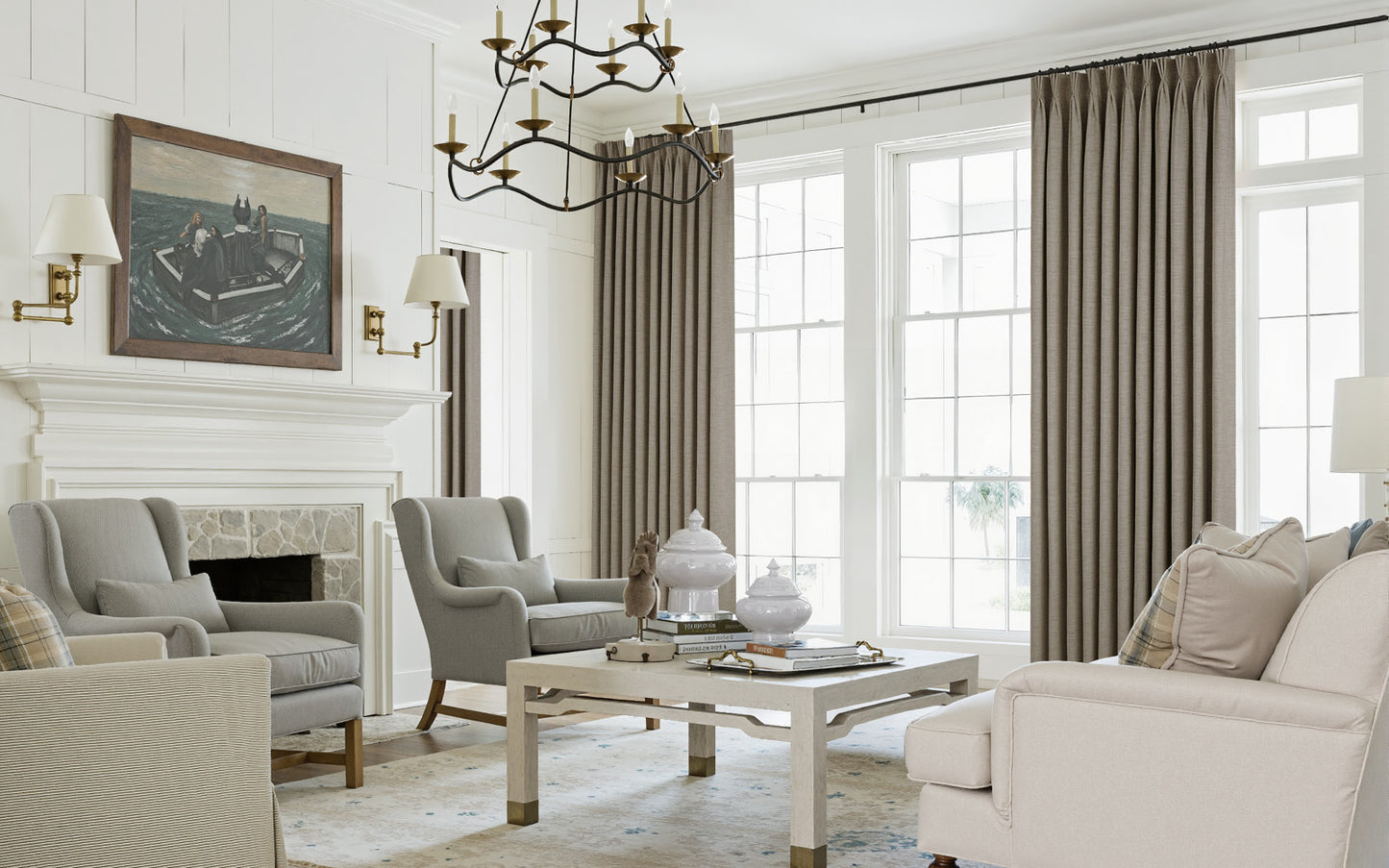 Lemon Linen Drape Pleated