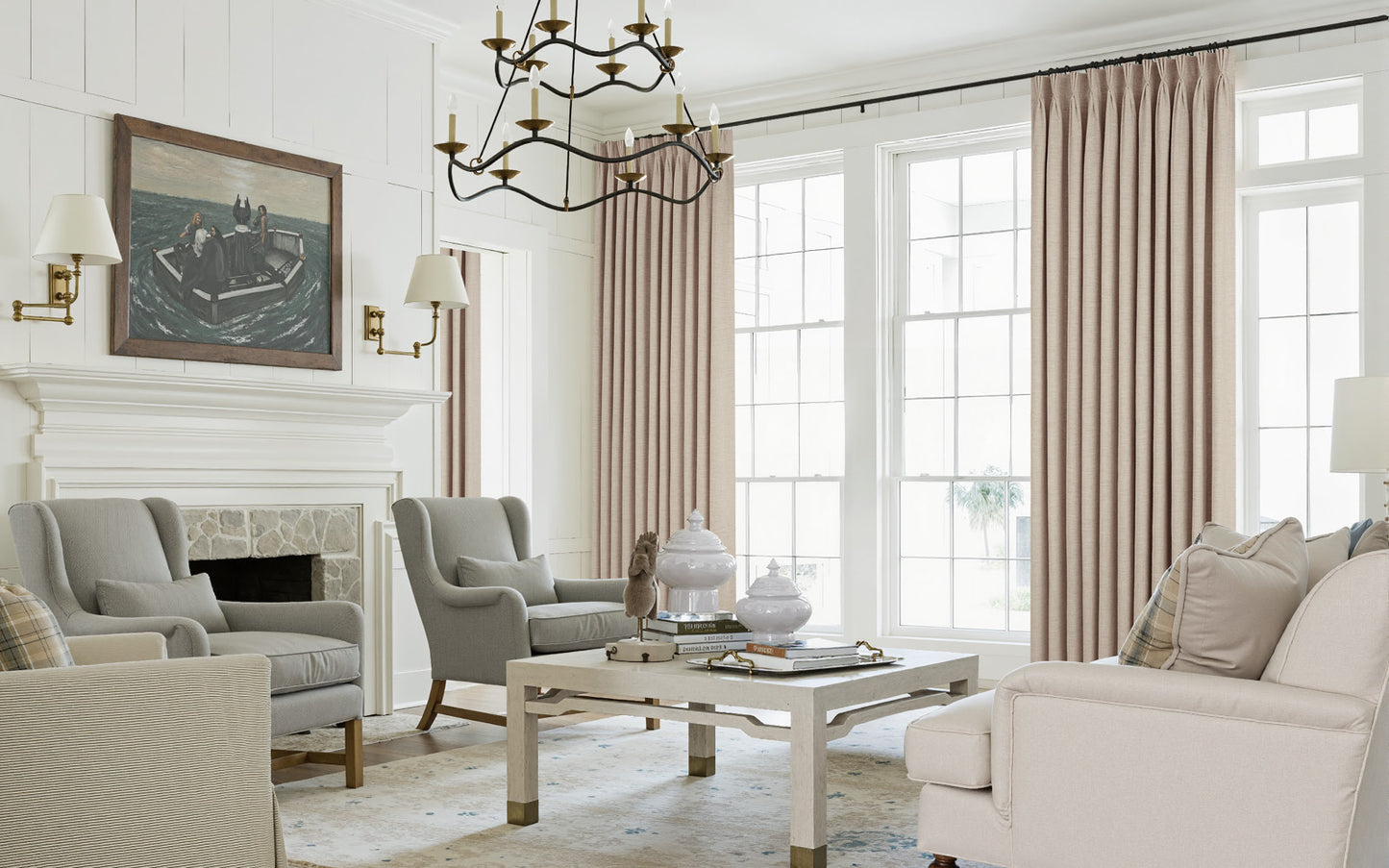 Lemon Linen Drape Pleated
