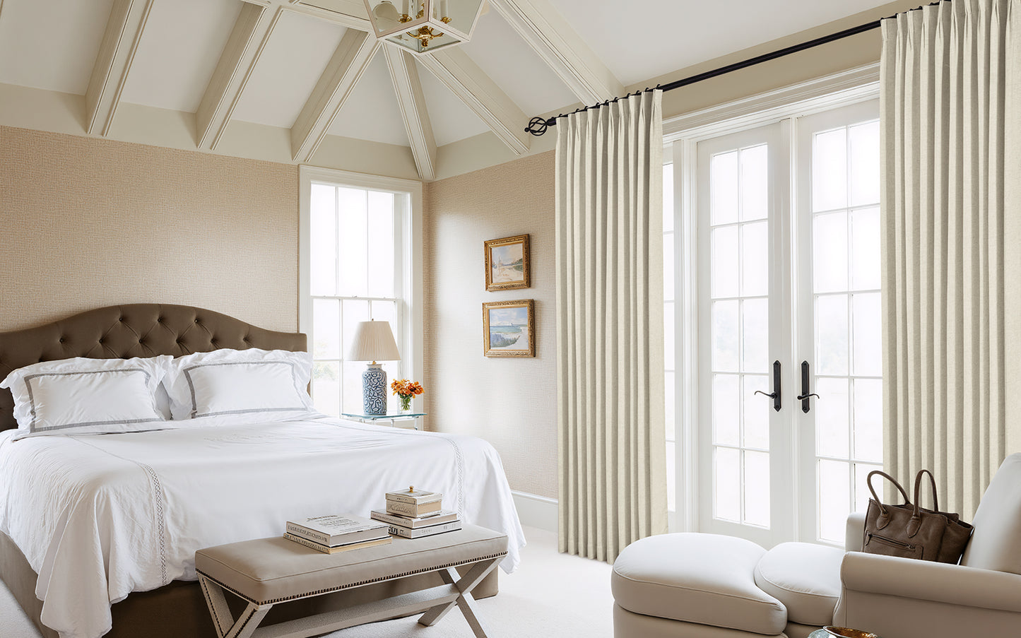 Vigor Linen Herringbone Custom Curtain Pleated