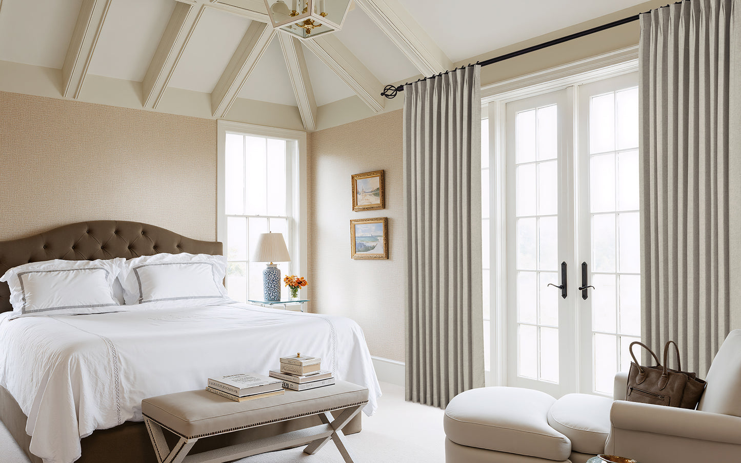 Vigor Linen Herringbone Custom Curtain Pleated