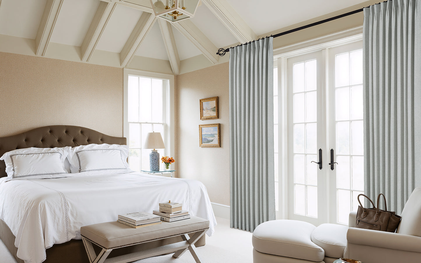 Vigor Linen Herringbone Custom Curtain Pleated