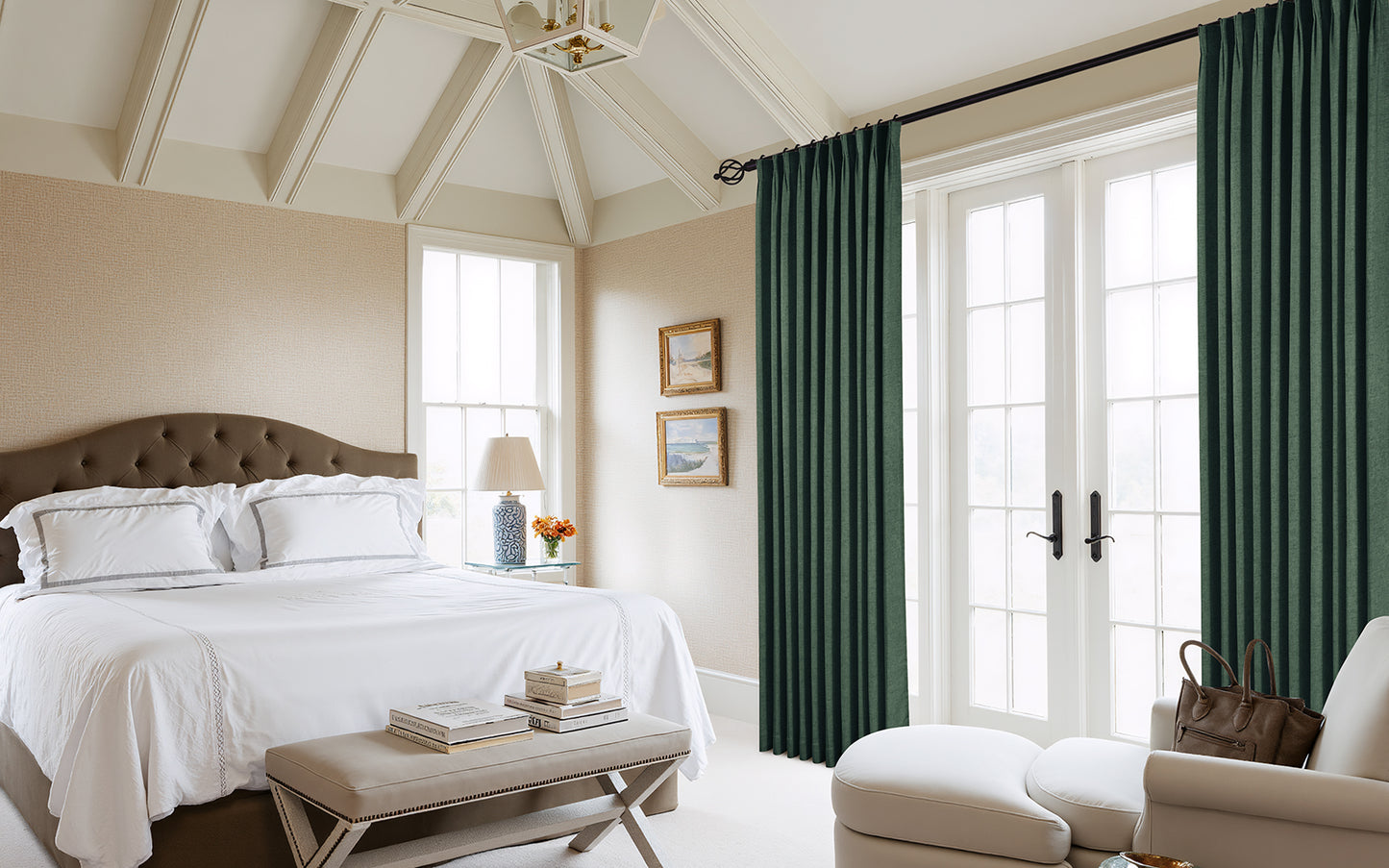 Vigor Linen Herringbone Custom Curtain Pleated
