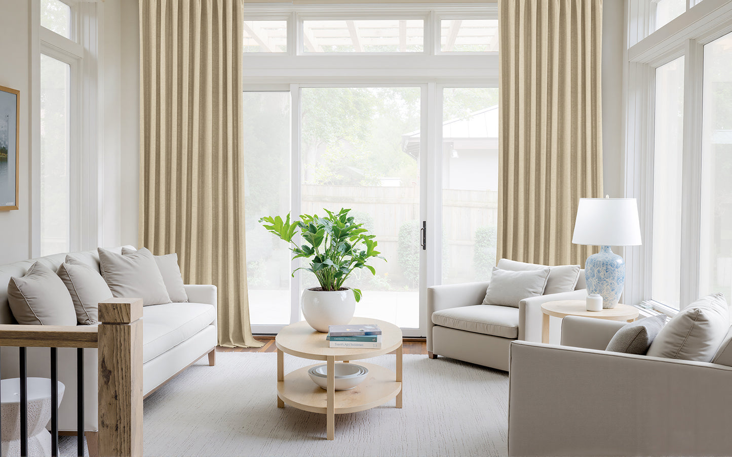 Vigor Linen Herringbone Custom Curtain Pleated