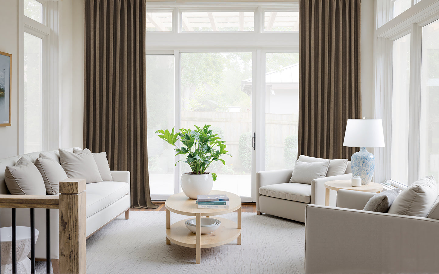 Vigor Linen Herringbone Custom Curtain Pleated