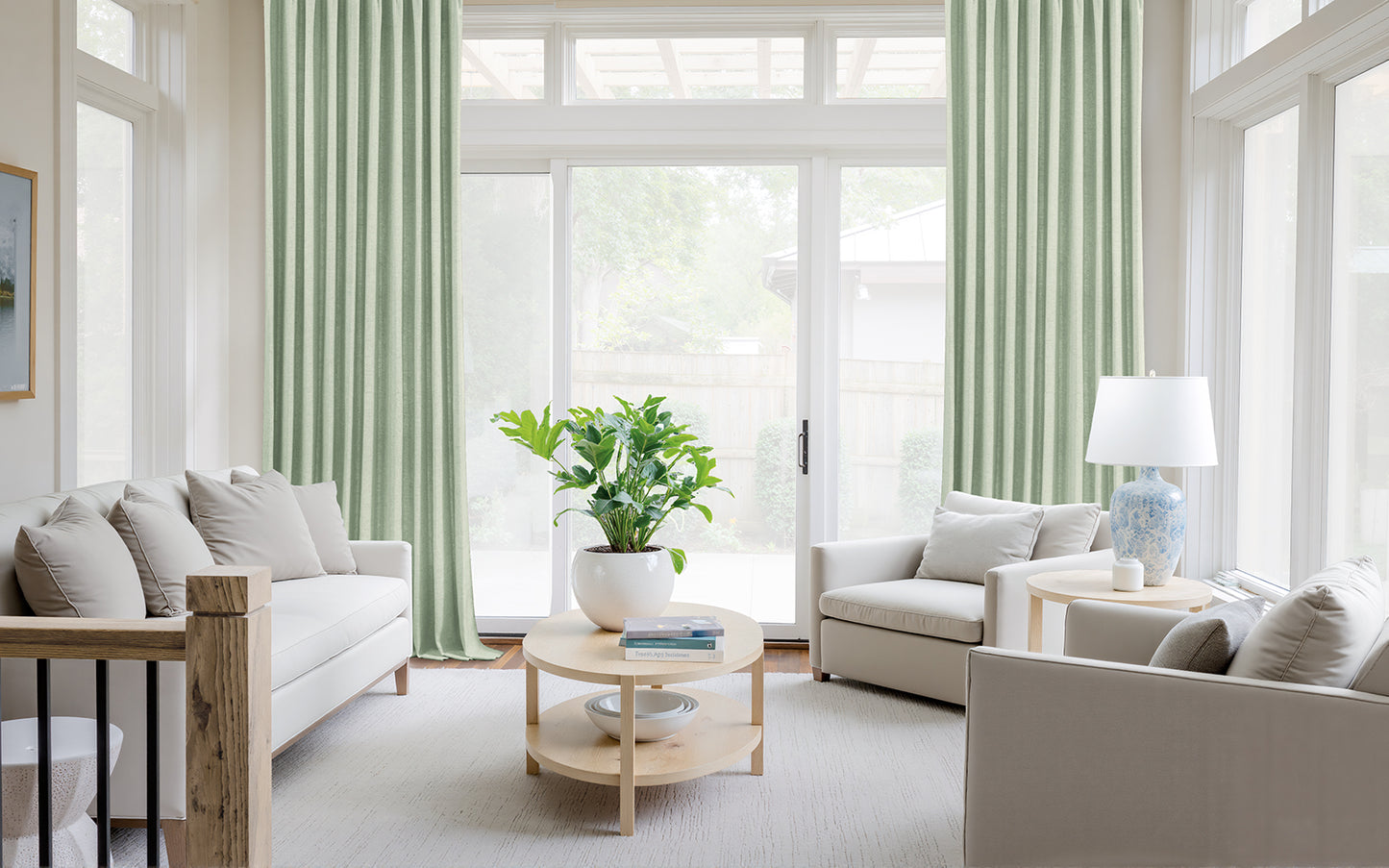 Vigor Linen Herringbone Custom Curtain Pleated