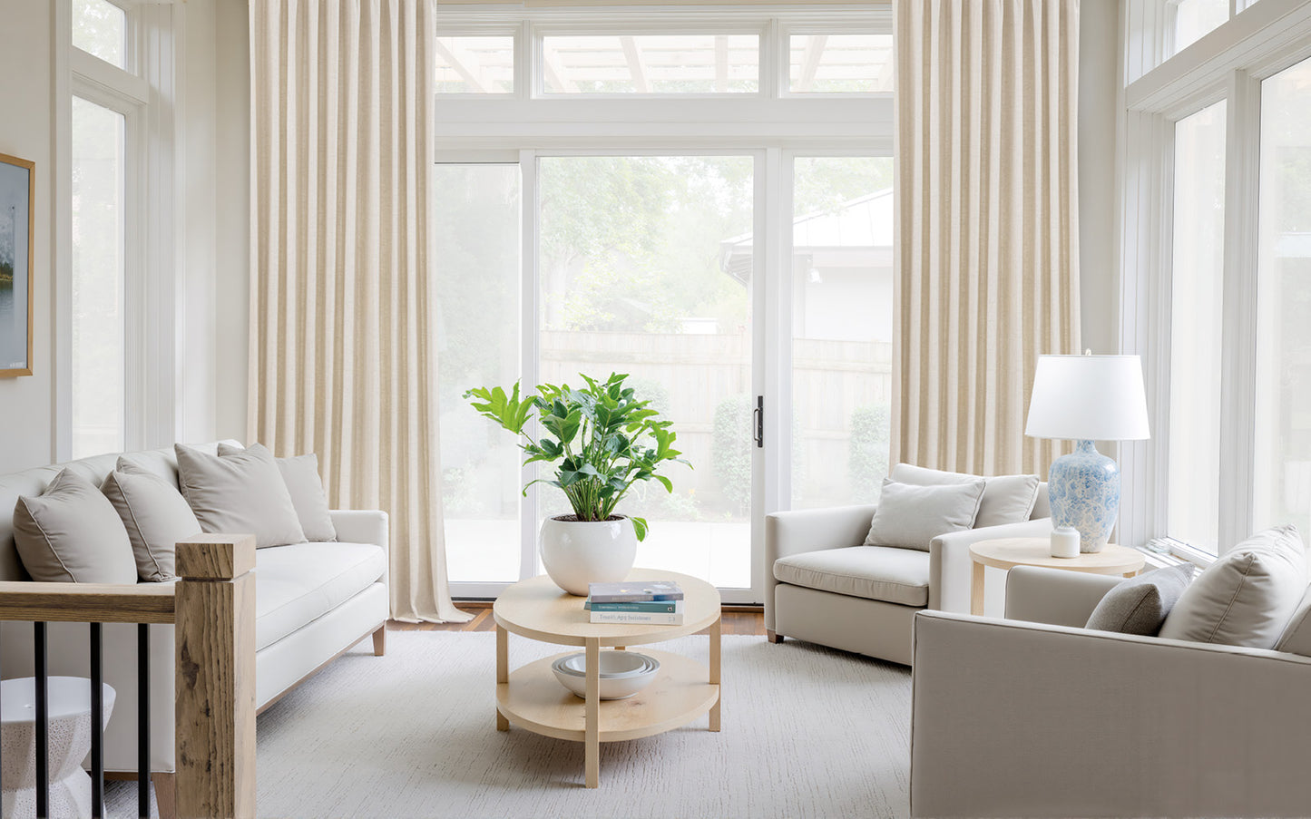 Vigor Linen Herringbone Custom Curtain Pleated