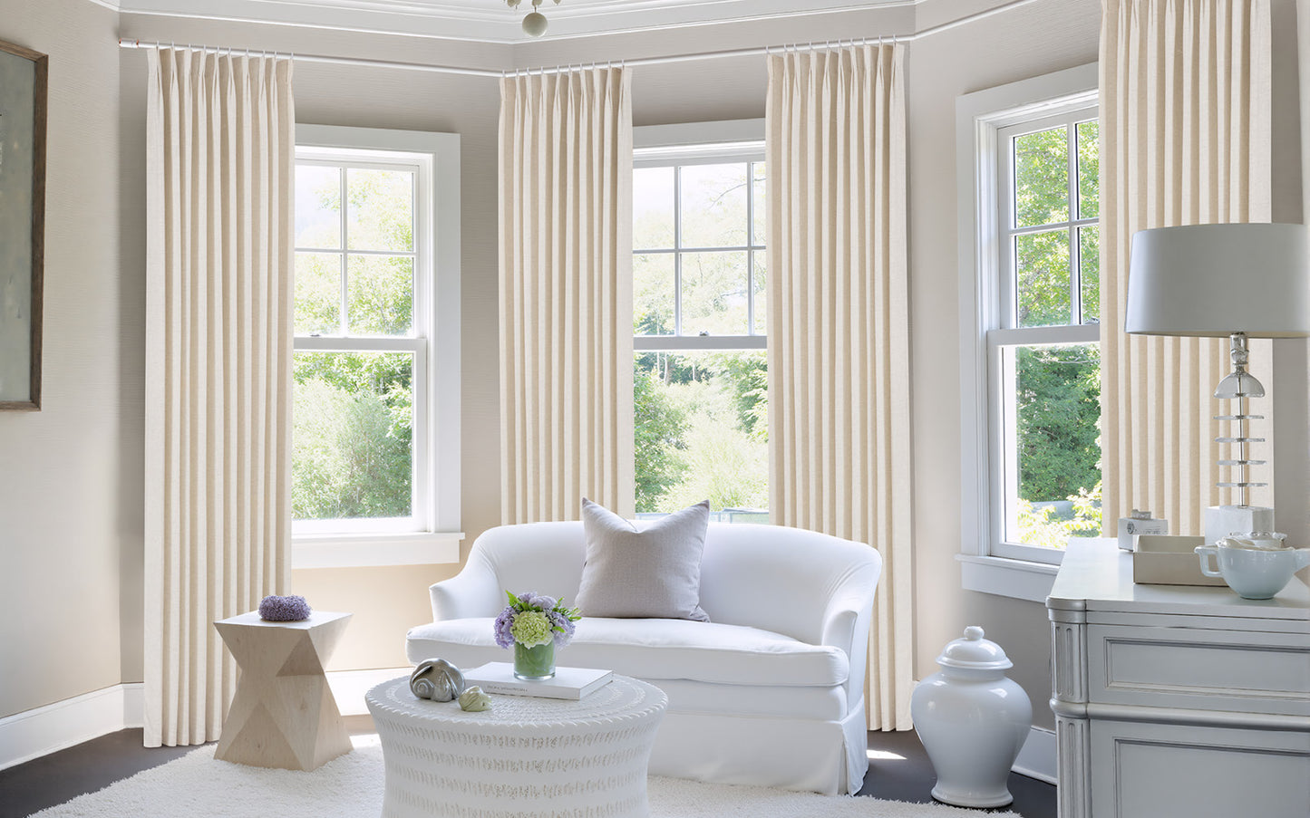 Vigor Linen Herringbone Custom Curtain Pleated